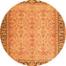 Machine Washable Persian Orange Traditional Area Rugs, wshtr4796org