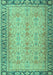 Machine Washable Persian Turquoise Traditional Area Rugs, wshtr4796turq