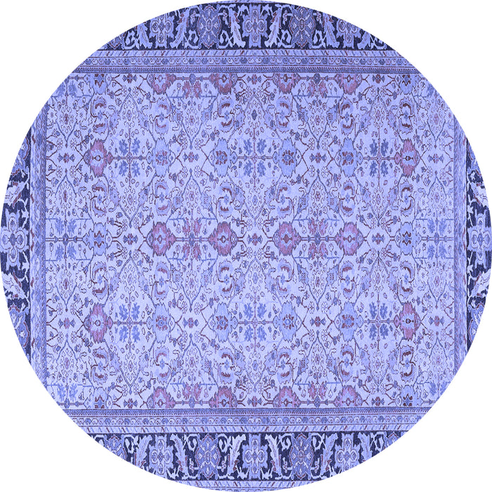 Round Persian Blue Traditional Rug, tr4796blu