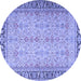 Round Persian Blue Traditional Rug, tr4796blu