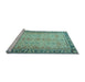 Sideview of Machine Washable Persian Light Blue Traditional Rug, wshtr4796lblu