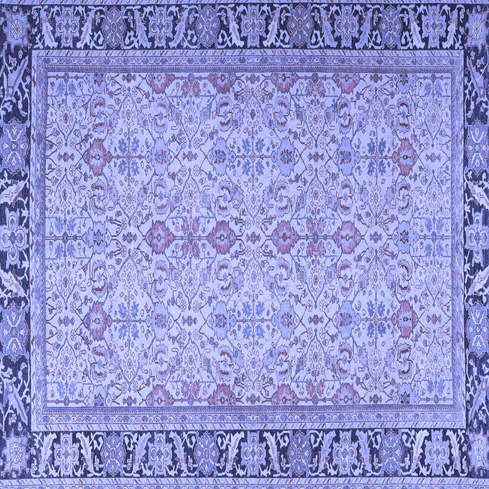 Square Machine Washable Persian Blue Traditional Rug, wshtr4796blu