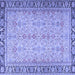 Square Machine Washable Persian Blue Traditional Rug, wshtr4796blu