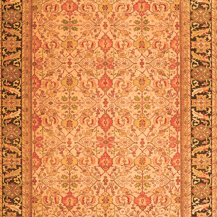 Serging Thickness of Machine Washable Persian Orange Traditional Area Rugs, wshtr4796org