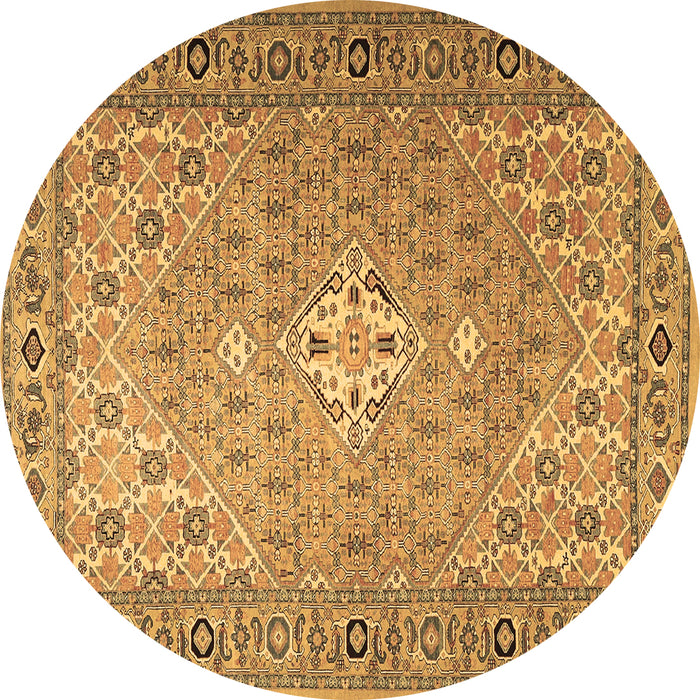 Round Machine Washable Persian Brown Traditional Rug, wshtr4797brn