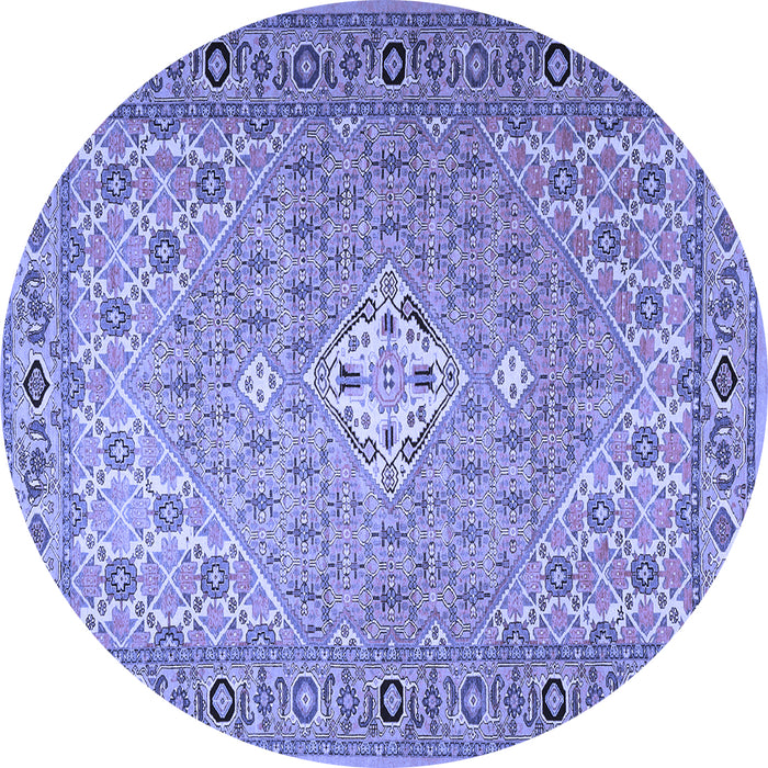 Round Persian Blue Traditional Rug, tr4797blu
