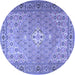 Round Persian Blue Traditional Rug, tr4797blu