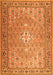 Serging Thickness of Machine Washable Persian Orange Traditional Area Rugs, wshtr4797org