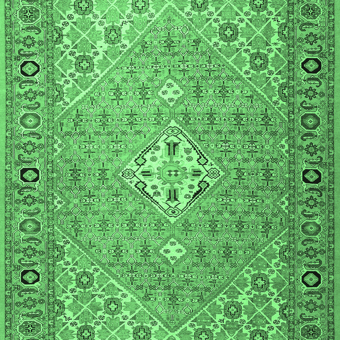 Machine Washable Persian Emerald Green Traditional Area Rugs, wshtr4797emgrn