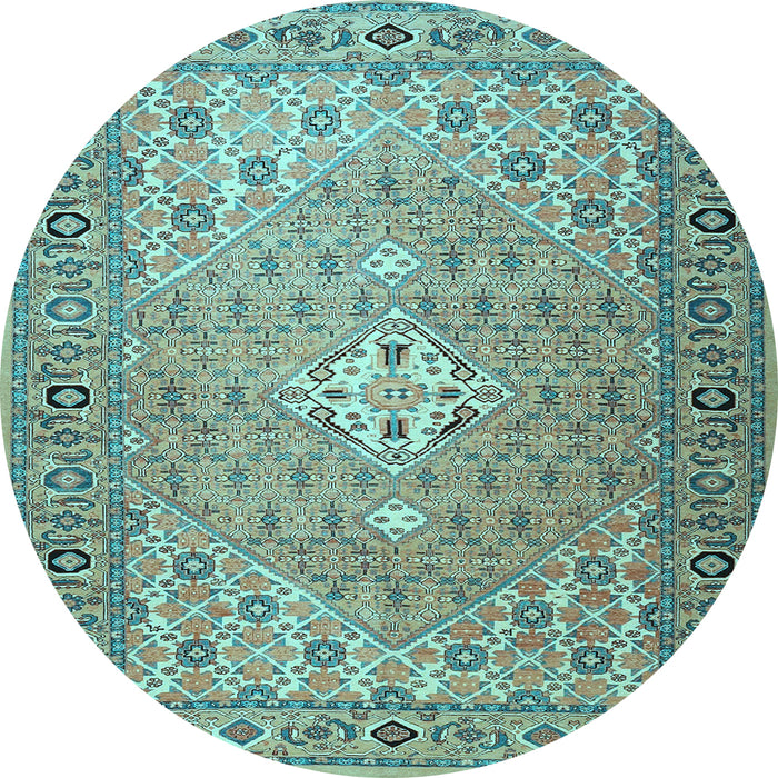 Round Persian Light Blue Traditional Rug, tr4797lblu
