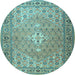 Round Persian Light Blue Traditional Rug, tr4797lblu