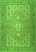 Serging Thickness of Machine Washable Persian Green Traditional Area Rugs, wshtr4797grn