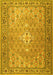 Machine Washable Persian Yellow Traditional Rug, wshtr4797yw