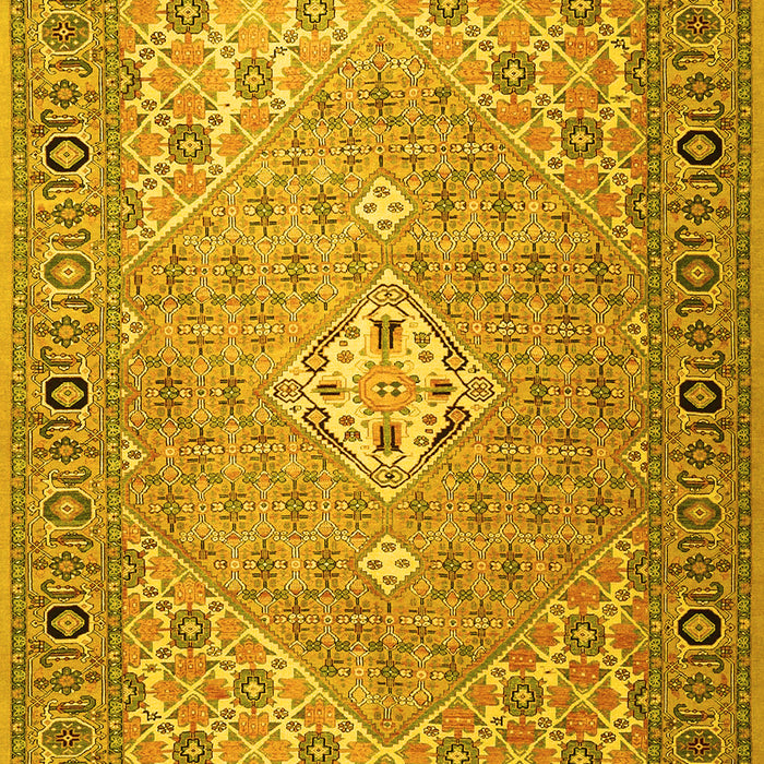 Machine Washable Persian Yellow Traditional Rug, wshtr4797yw