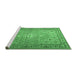 Sideview of Machine Washable Persian Emerald Green Traditional Area Rugs, wshtr4797emgrn