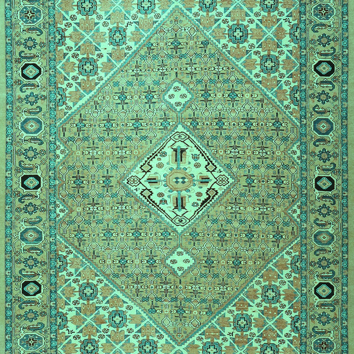 Machine Washable Persian Turquoise Traditional Area Rugs, wshtr4797turq