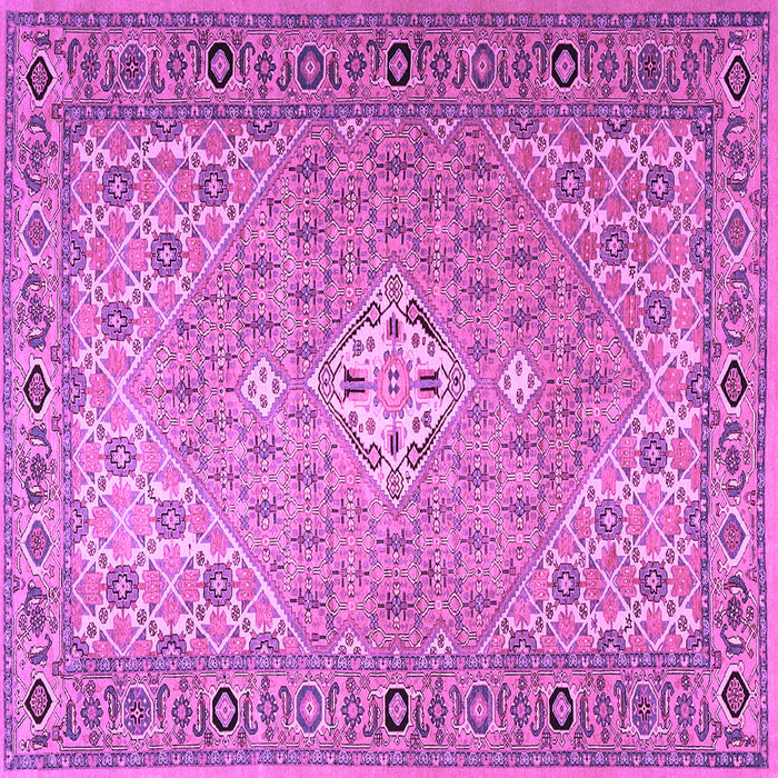 Square Machine Washable Persian Purple Traditional Area Rugs, wshtr4797pur