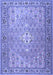 Machine Washable Persian Blue Traditional Rug, wshtr4797blu