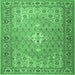 Square Persian Emerald Green Traditional Rug, tr4797emgrn