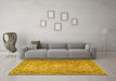 Machine Washable Persian Yellow Traditional Rug in a Living Room, wshtr4797yw