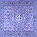 Square Persian Blue Traditional Rug, tr4797blu