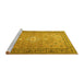 Sideview of Machine Washable Persian Yellow Traditional Rug, wshtr4797yw