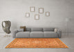 Machine Washable Persian Orange Traditional Area Rugs in a Living Room, wshtr4797org