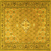 Square Machine Washable Persian Yellow Traditional Rug, wshtr4797yw