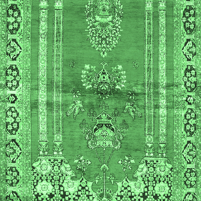 Machine Washable Persian Emerald Green Traditional Area Rugs, wshtr4798emgrn