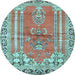 Round Persian Light Blue Traditional Rug, tr4798lblu