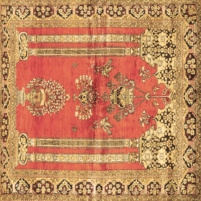 Square Machine Washable Persian Brown Traditional Rug, wshtr4798brn