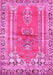 Machine Washable Persian Pink Traditional Rug, wshtr4798pnk