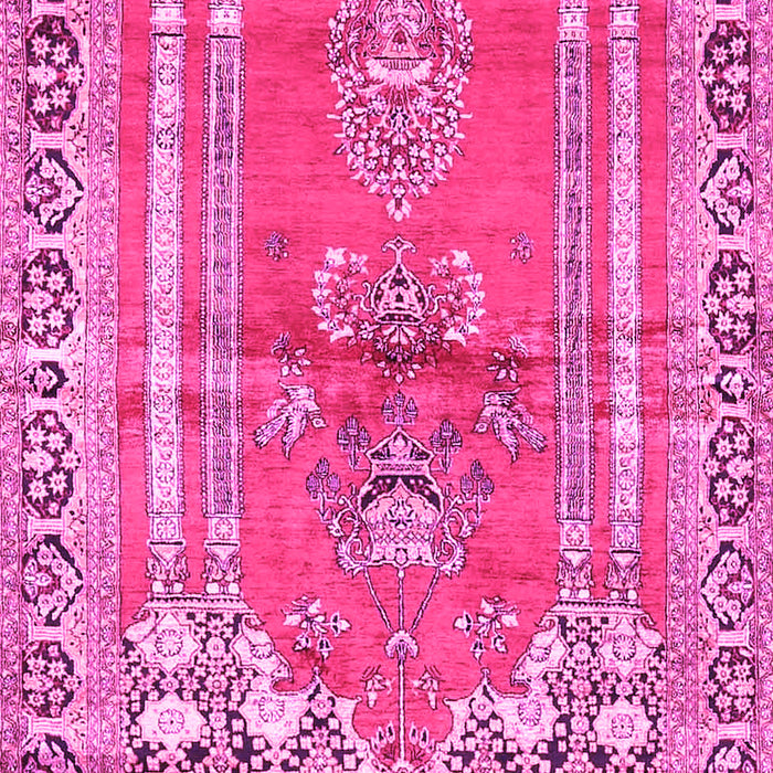 Machine Washable Persian Pink Traditional Rug, wshtr4798pnk
