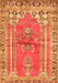 Serging Thickness of Machine Washable Persian Orange Traditional Area Rugs, wshtr4798org