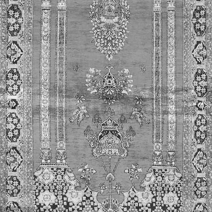 Serging Thickness of Machine Washable Persian Gray Traditional Rug, wshtr4798gry