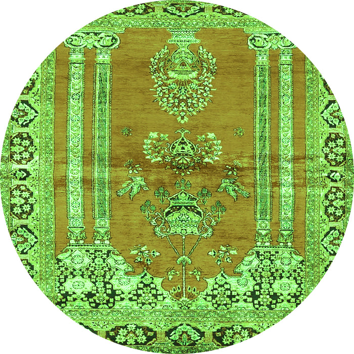 Square Persian Green Traditional Rug, tr4798grn