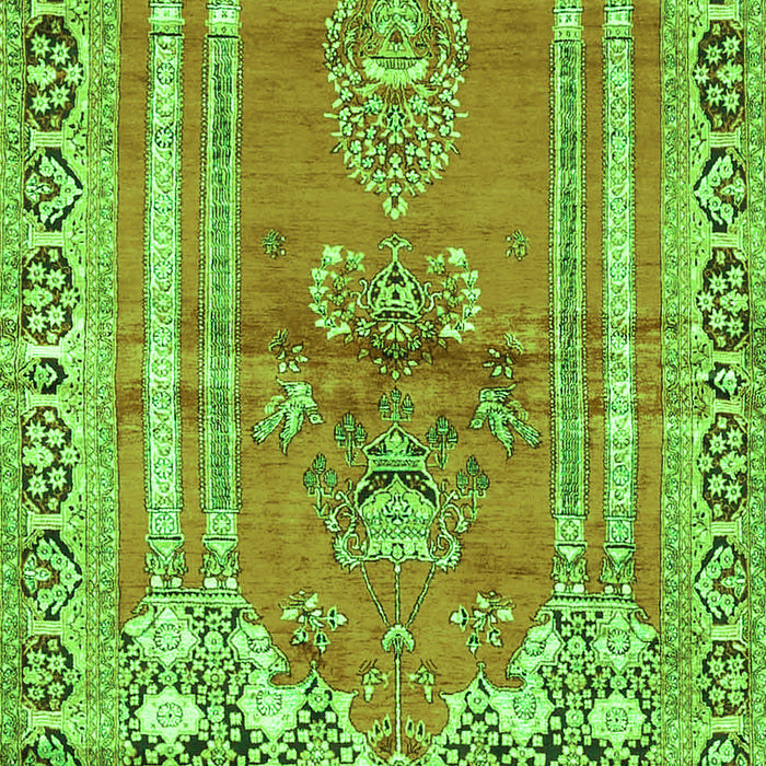 Serging Thickness of Machine Washable Persian Green Traditional Area Rugs, wshtr4798grn