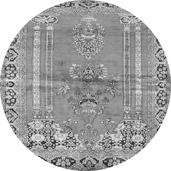 Machine Washable Persian Gray Traditional Rug, wshtr4798gry