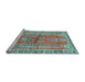 Sideview of Machine Washable Persian Light Blue Traditional Rug, wshtr4798lblu