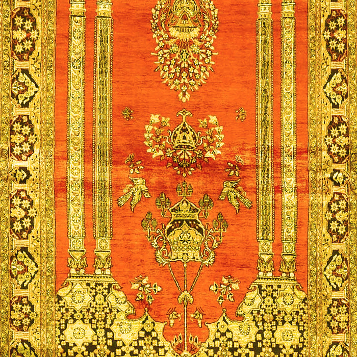Machine Washable Persian Yellow Traditional Rug, wshtr4798yw