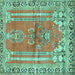 Square Machine Washable Persian Turquoise Traditional Area Rugs, wshtr4798turq