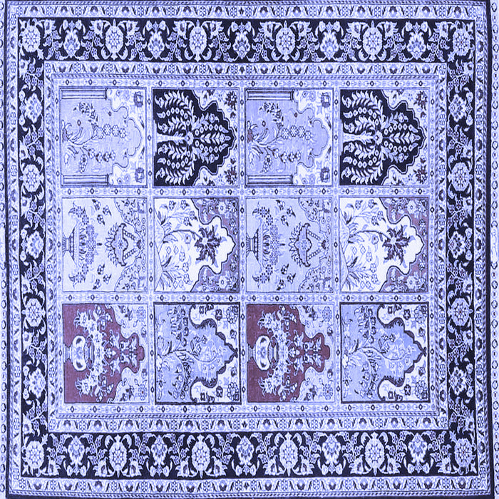 Square Machine Washable Persian Blue Traditional Rug, wshtr4799blu