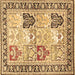 Square Machine Washable Persian Brown Traditional Rug, wshtr4799brn