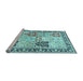 Sideview of Machine Washable Persian Light Blue Traditional Rug, wshtr4799lblu