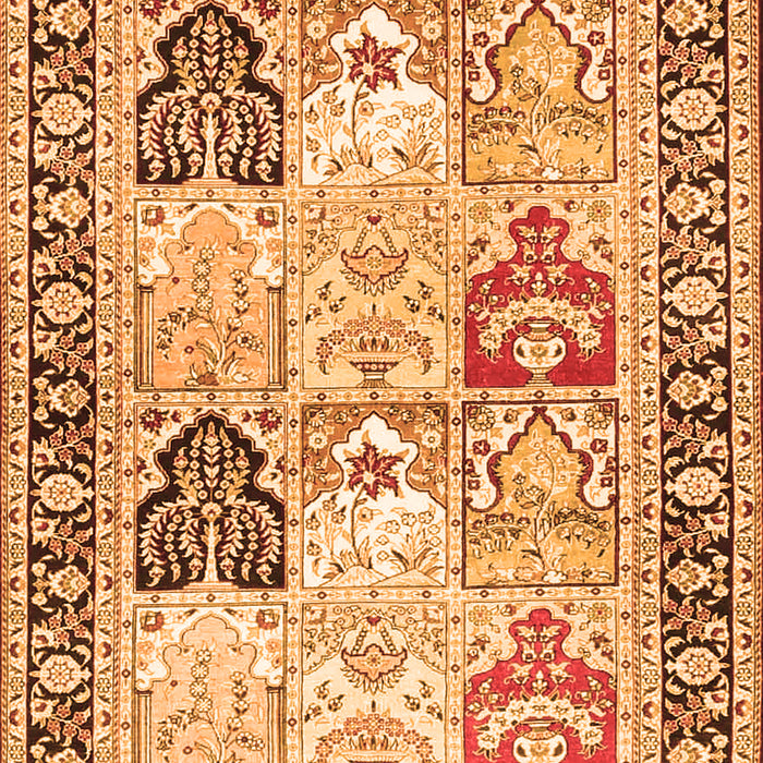 Serging Thickness of Machine Washable Persian Orange Traditional Area Rugs, wshtr4799org