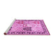 Sideview of Machine Washable Persian Pink Traditional Rug, wshtr4799pnk