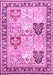 Machine Washable Persian Pink Traditional Rug, wshtr4799pnk