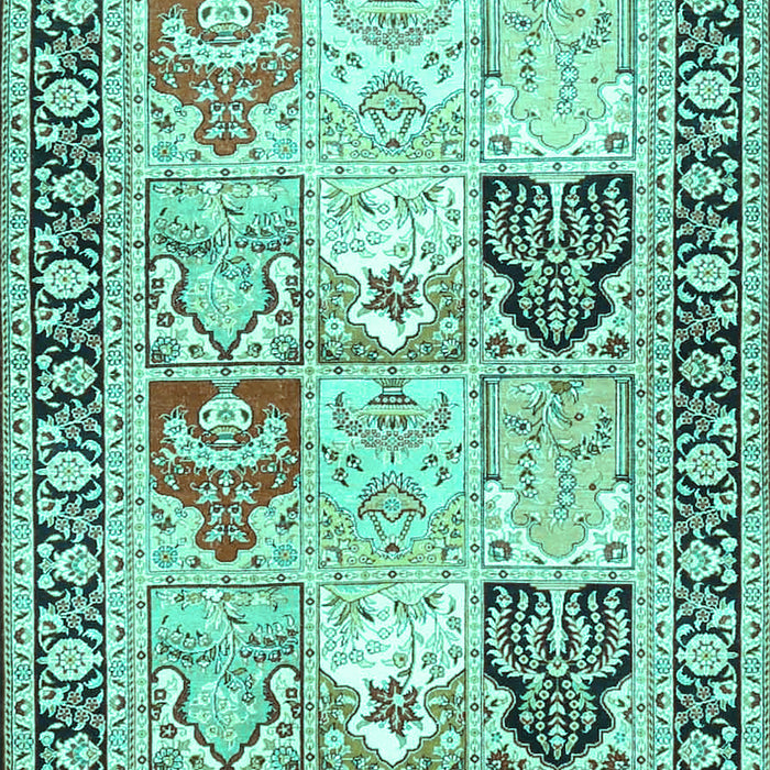 Machine Washable Persian Turquoise Traditional Area Rugs, wshtr4799turq
