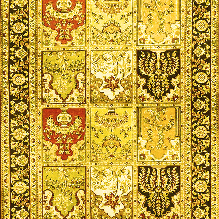 Machine Washable Persian Yellow Traditional Rug, wshtr4799yw