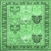 Square Machine Washable Persian Emerald Green Traditional Area Rugs, wshtr4799emgrn